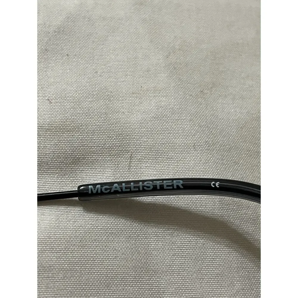 McAllister Eyeglasses Frames Black White Rim MC4500 54-19-140 Designer Round